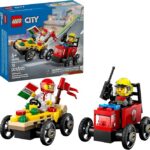 LEGO City Pizza vs. Fire Truck Race Car Pack – Building Set 60458
