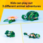 LEGO Creator 3 in 1 Turtle with Water Lily Flower 31377 – Rebuildable Animal Toy, 124 Pieces - Image 4