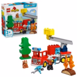 LEGO DUPLO Town Fire Truck with Hose & Firefighter 10473 – 28 Piece Toddler Building Set