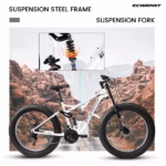 26 Inch Men's Full Suspension Fat Tire Mountain Bike – 21-Speed, Disc Brake, Off-Road Downhill - Image 3