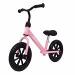 Allobebe 12" Toddler Balance Bike – Light-Up Wheels, Adjustable Seat & Handlebar, No-Pedal – Pink
