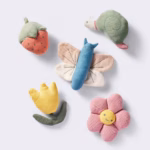 Cloud Island 5-Piece Garden Soft Toy Set – Sensory Squeak & Rattle Toys for Babies