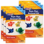 Creativity Street Pom Pon Animal Kit – Ocean Animals, 6 Kits / 24 Animals