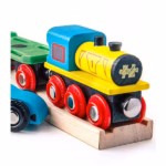 Bigjigs Rail Car Loader – Wooden Train Set with Tracks & Vehicles, 8-Piece Railway Playset - Image 3
