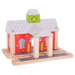 Bigjigs Rail Wooden Railway Station – Train Track Accessory for Kids Ages 3+