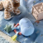 Cloud Island Interactive Egg Handheld Rattle Toy – Soft Sensory Baby Learning Toy with Mirror, Star & Ribbon Charms - Image 3
