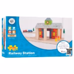 Bigjigs Rail Wooden Railway Station – Train Track Accessory for Kids Ages 3+ - Image 3