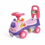 Allobebe Baby Animals Ride-On Toy – Musical Toddler Push Car with Storage & Anti-Tip Design, Purple, Ages 1–3