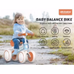 Allobebe Toddler Balance Ride-On Bike 4-Wheel – Mint Green, Adjustable Seat, Quiet Wheels, 12–36 Months - Image 3