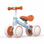 Allobebe Toddler Balance Ride-On Bike 4-Wheel – Mint Green, Adjustable Seat, Quiet Wheels, 12–36 Months