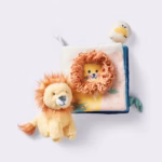 Cloud Island Safari Soft Interactive Book – Sensory Learning Toy with Squeaks, Textures & Plush Animal