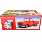 Skill 3 Model Kit 1955 Chevrolet Cameo Pickup Truck "Coca-Cola" with Vintage Vending Machine & Dolly – 1/25 Scale AMT - Image 2