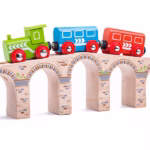 Bigjigs Rail Wooden Railway Viaduct Bridge – 7-Arch Train Track Accessory, 3-Piece Set - Image 2