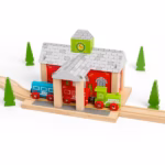 Bigjigs Rail Wooden Railway Station – Train Track Accessory for Kids Ages 3+ - Image 2