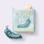 Cloud Island Caterpillar Soft Interactive Book – Multi-Texture Sensory Learning Toy with Squeaks & Plush Caterpillar