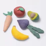 Cloud Island Fruit & Veggie Soft Toy Set – 5-Piece Colorful Learning and Sensory Play Set for Babies