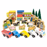Bigjigs Rail Trackside Accessory Set – 32-Piece Wooden Train & Railway Playset - Image 3