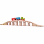 Bigjigs Rail Wooden Railway Viaduct Bridge – 7-Arch Train Track Accessory, 3-Piece Set - Image 3