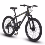 24 Inch Junior Mountain Bike – Steel Frame, Shimano 21-Speed, Dual Disc Brakes & Front Suspension