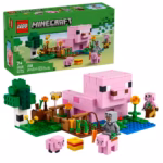 LEGO Minecraft The Baby Pig House 21268 – Pig-Shaped House & Farm Adventure, 238 Pieces