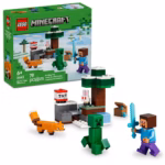 LEGO Minecraft Steve’s Taiga Adventure 21583 – Minecraft Biome Building Set with Steve, Creeper & Animals, 79 Pieces