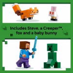 LEGO Minecraft Steve’s Taiga Adventure 21583 – Minecraft Biome Building Set with Steve, Creeper & Animals, 79 Pieces - Image 2