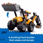 LEGO City Yellow Backhoe Loader 60480 – Construction Vehicle Building Set, 301 Piece - Image 4