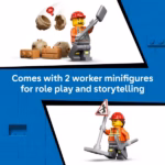 LEGO City Yellow Backhoe Loader 60480 – Construction Vehicle Building Set, 301 Piece - Image 2