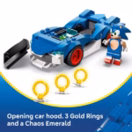 LEGO Sonic the Hedgehog Sonic: Speedster Lightning 77117 – Sonic Racing Car with Chaos Emerald, 126 Pieces - Image 4