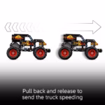 LEGO Technic Monster Jam Grave Digger Fire and Ice 42219 – Pull-Back Monster Truck STEM Set, 263 Pieces - Image 4