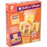 Classic World Build A Village – Village School Wooden Building Set, 34 Pieces