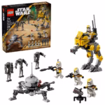 LEGO Star Wars 327th Star Corps Clone Troopers Battle Pack 75431 – AT-RT Walker & Droid Battle Set, 258 Pieces