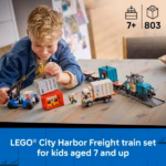 LEGO City Harbor Freight Train with Crane & Truck 60509 – Cargo Transport Hub Building Set, 803 Pieces - Image 5