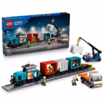 LEGO City Harbor Freight Train with Crane & Truck 60509 – Cargo Transport Hub Building Set, 803 Pieces
