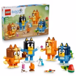 LEGO Bluey Brick-Built Bluey Family 11217 – Customizable Heeler Family Building Set, 466 Pieces